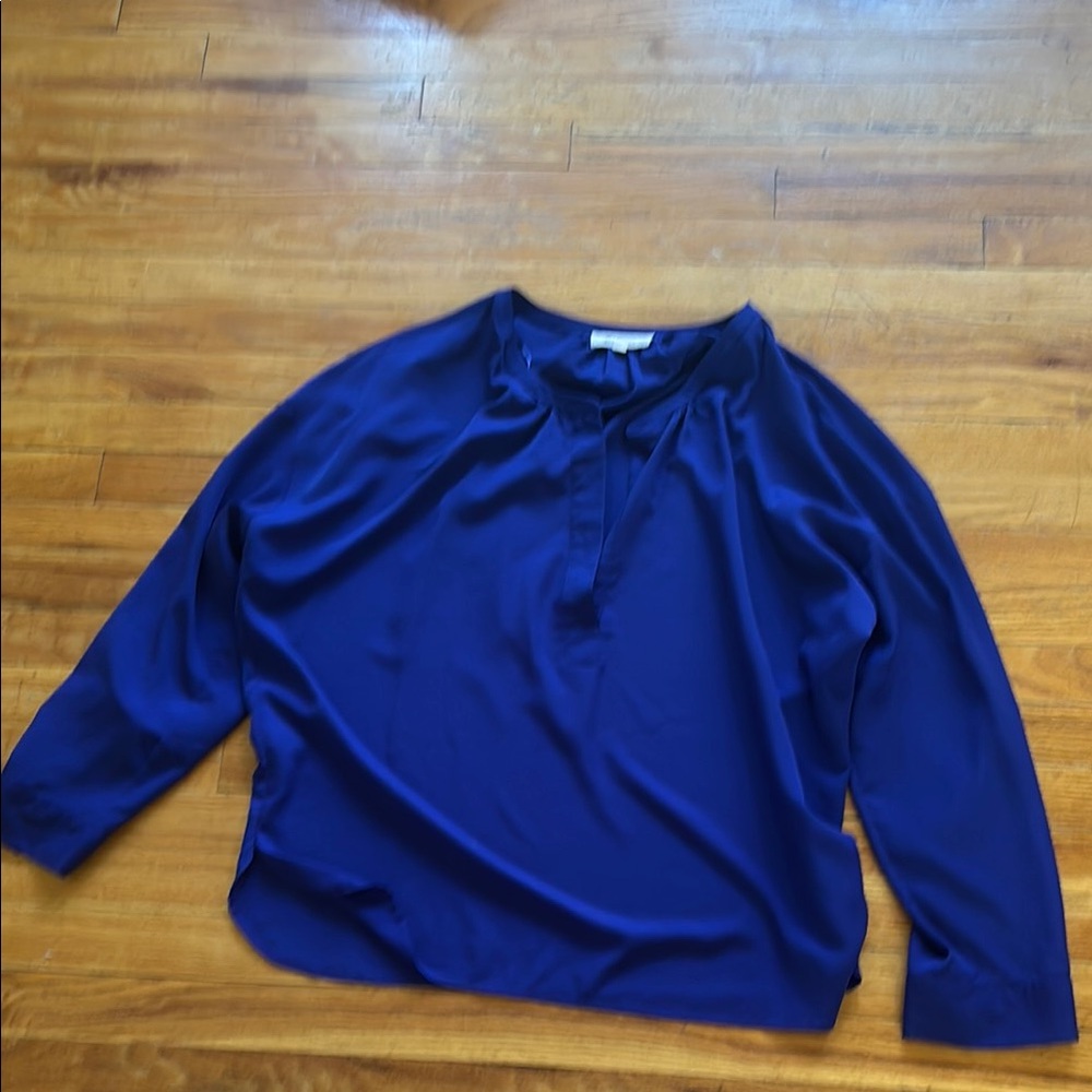 Two By Vince Camuto Long Sleeve Blue Blouse
